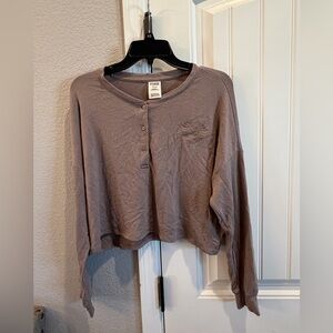 PINK Victoria's Secret Mauve Long Sleeve Top sleepwear sz med